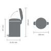 Brabantia 113802 Мусорный бак newicon (12 л), Минерально-графитовый