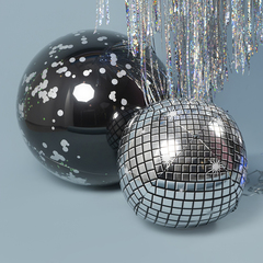 Шар 3D Сфера, Диско, Серебро, 22''/56 см