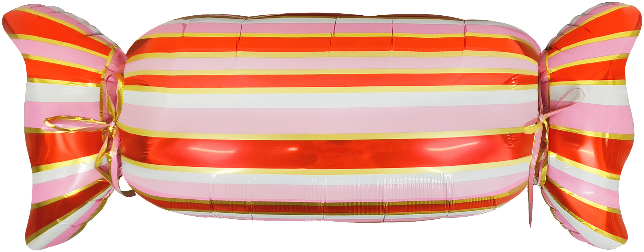 Шар К Фигура, Конфета, Полоски, Розовый/Красный, 41''/104 см, 1 шт. (в упаковке)