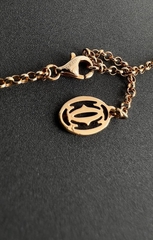 Колье цепочка с подвеской голова ПАНТЕРЫ коллекция PANTHERE в обсыпке rose/white VGOLD