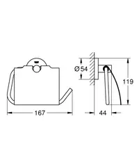 Держатель для туалетной бумаги с крышкой GROHE Essentials, холодный рассвет глянец (40367GL1)