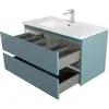 BelBagno KRAFT-800-2C-SO-AO База под раковину подвесная с фрезерованными ручками по всей длине фасада с двумя выкатн. ящ., Голубой Мат., 800x455x500