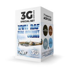Набор красок AK interactive WWII RAF SEAC Aircraft Colors Set 3G, 4 краски