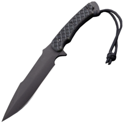Фото Нож с фиксированным клинком Spartan Blades Horkos, клинок черный, сталь CPM-S35VN, рукоять черная микарта