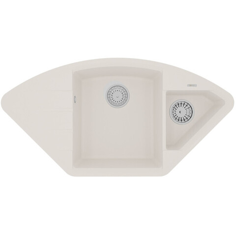 Lemark Irkana 9910046 Кухонная мойка 980 врезная угловая с доп. чашей и крылом из кварцгранита цвет: Жасмин