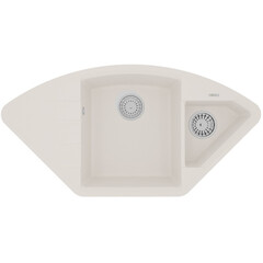 Lemark 9910046 Кухонная мойка Lemark IRKANA 980 врезная угловая с доп. чашей и крылом из кварцгранита цвет: Жасмин фото