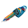 Набор ключей имбусовых Torx -TT, 9 шт: T10-T50, магнит, S2, экстра-длинные, хром/краска 9 шт Gross — фото 1