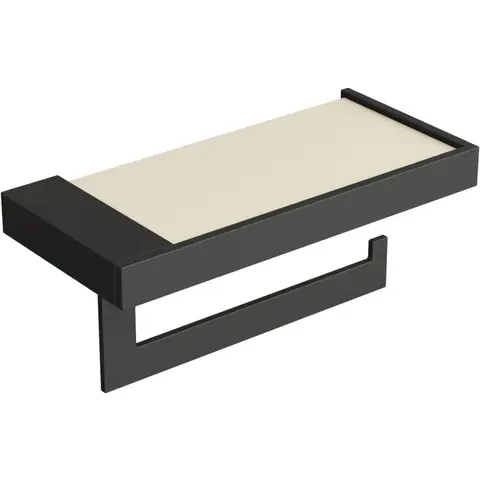 Boheme 10721-B Держатель для туалетной бумаги c крышкой Qubic Black
