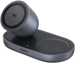Беспроводная зарядка UGREEN W751 (85400) ZAPIX 25W 2-в-1 Wireless Charger, серый космос