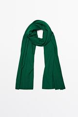 Massimo Dutti Гладкий тонкий шарф из шерсти и кашемира, зеленый
