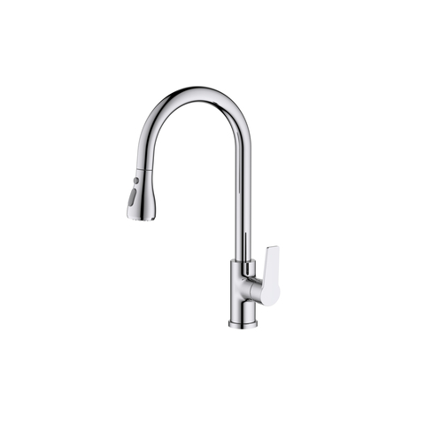 Aquatek Лугано AQ1784CR Смеситель для кухни с вытяжным изливом, цвет: хром