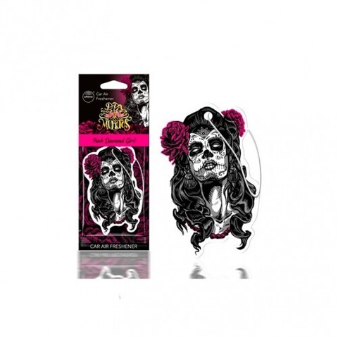 AROMA CAR Ароматизатор картонный DIA DE LOS MUERTOS Pink Diamond Girl