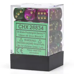 Chessex 36-D6 set Gemini Green-Purple/Gold