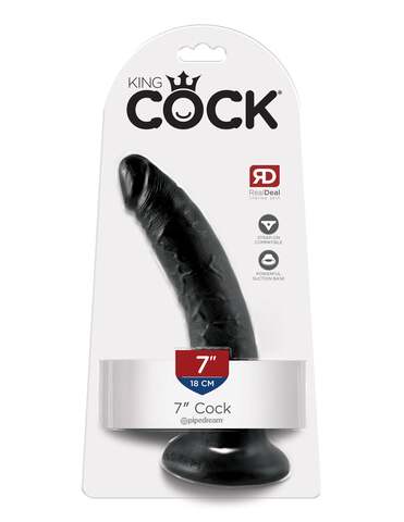Фаллоимитатор King Cock 7" Cock - Черный Pipedream 550223PD