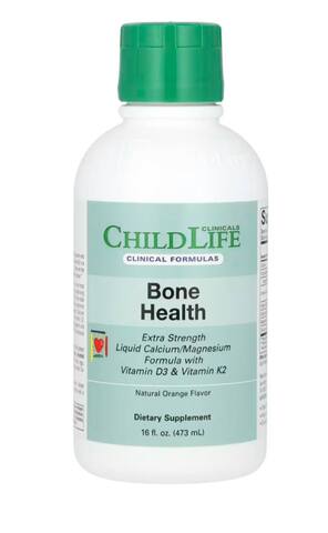 Childlife Clinicals жидкая добавка с кальцием, магнием, витаминами D3 и K2, с натуральным апельсиновым вкусом, 473 мл (16 жидк. унций)