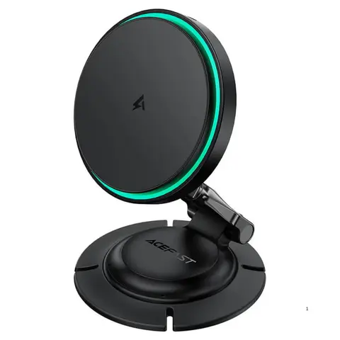 Автозарядка ACEFAST D65 Fast W15 Wireless Charger Magnetic Foldable Car Holder, черный