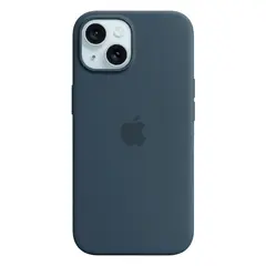 Силиконовый чехол с поддержкой MagSafe Apple Silicone Case для iPhone 15, Storm Blue (Штормовое небо)