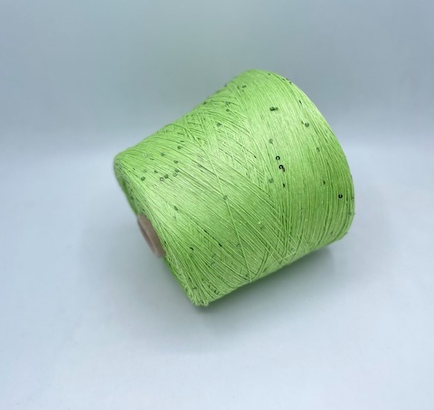 G&G Filati (пр.Италия), art-Lino 510м/100гр, 100%Лен +пайетка, цвет-Салатовый. арт.30402