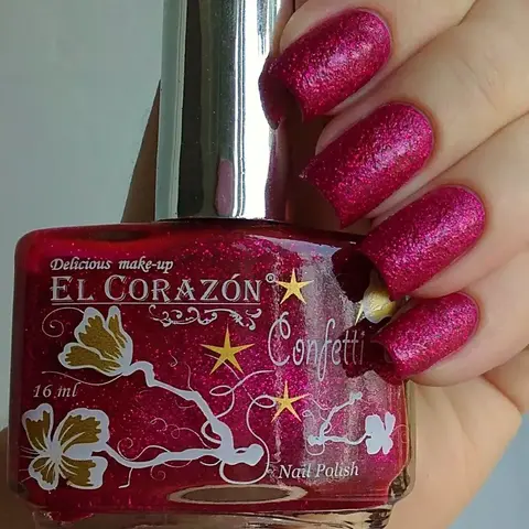 El Corazon Лак Confetti 510a  тёмно-розовый