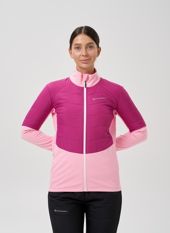 Женская куртка для лыж и бега зимой Nordski Hybrid Pro 2.0 candy pink-fuchsia