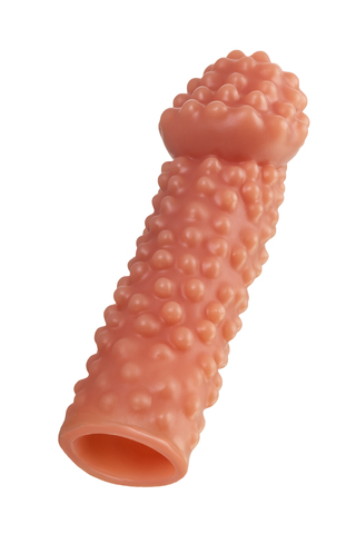 Насадка реалистичная KOKOS PENIS SLEEVE с дополнительной стимуляцией, TPE, телесная, 16.5 см