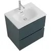 BelBagno UNO-600-2C-SO-AO База под раковину подвесная с фрезерованными ручками по всей длине фасада с двумя выкатн. ящ., Голубой Матовый, 600x455x608
