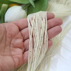 Бусины стеклянные, бледно-желтые, цилиндр, 2 мм, К105