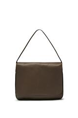 Massimo Dutti Большая сумка из кожи наппа с клапаном - Limited Edition, пастельно-зеленый