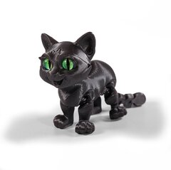 Котик с улыбкой, шарнирная игрушка-антистресс, 9 см., серый