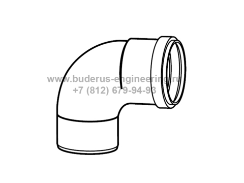Отвод 87гр дымохода DN125 PP для Buderus Арт.87090313