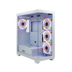 Корпус BaseTech eXtreme GFX-05, Без БП, EATX, белый, 4xFRGB FAN, 2xUSB2, 1xUSB3, бок: закалённое стекло (BT-GFX-05W-TG-4F-RGB)