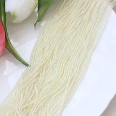 Бусины стеклянные, бледно-желтые, цилиндр, 2 мм, К105