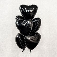 Шар Аг 19''/48 см, Сердце, Черный, 1 шт.