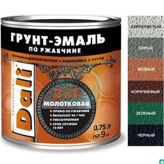 Грунт-эмаль по ржавчине Dali 3 в 1, молотковая, 0,75 л, серебристая, 28231