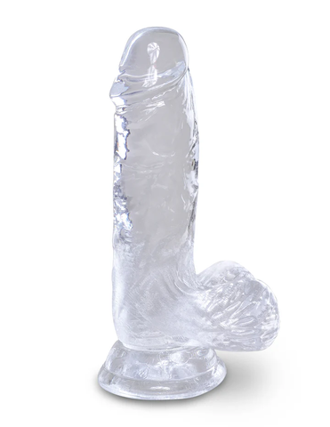 King Cock Clear 5 Cock with Balls Прозрачный фаллоимитатор с мошонкой на присоске