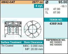 Поршень двигателя TEIKIN 43681AG STD (4шт/упак)