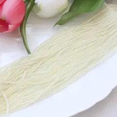 Бусины стеклянные, бледно-желтые, цилиндр, 2 мм, К105