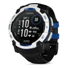 Умные часы Garmin Instinct 3, 50mm, Solar Whitestone with Black/Bolt Blue Band  (010-02935-03)