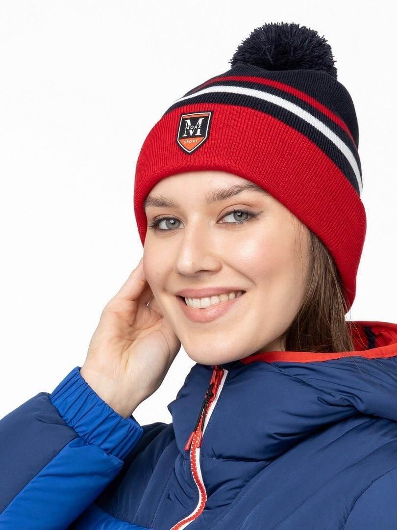 Лыжная шапка Moax Blizzard синяя-красная - 4