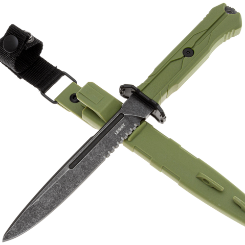 Нож Mr.Blade Leshiy с серрейтором, AUS-8 BSW, Elastron OD, MB390-BSW/OD-SERR