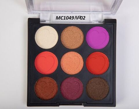 MC1049№02ТЕНИ-ПИГМЕНТЫ для век 9-цветные THE PINK COLLECTION красно-филетовый