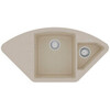 Lemark Irkana 9910044 Кухонная мойка 980 врезная угловая с доп. чашей и крылом из кварцгранита цвет: Бежевый