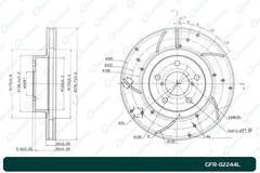 Диск тормозной перфорированный вентилируемый G-brake GFR-02244L левый