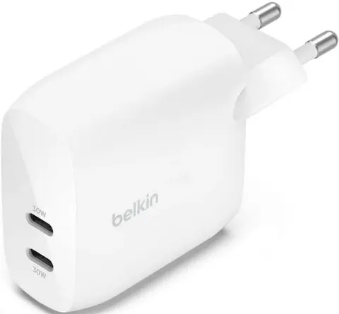 Зарядное устройство Belkin BoostCharge Wall Charger 60W 2*USB-C EU белый