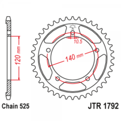 Звезда задняя JTR1792.43ZBK (черная) для Suzuki GSX-R 600/750/1000