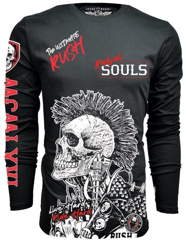 Rush Couture | Футболка лонгслив мужская PUNK RUSH LONG SLEEVE Classic Black RC242 перед