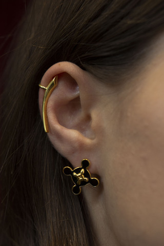 Серьги Азеллюс mini, позолота 18k 2