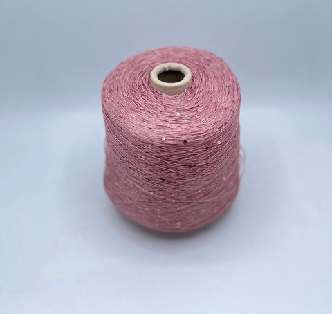 G&G Filati (пр.Италия), art-Lino 690м/100гр, 100%Лен +пайетка+люрекс, цвет-Роза. арт.30403