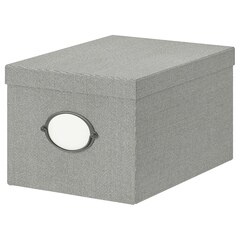 Коробка с крышкой IKEA KVARNVIK (КВАРНВИК), Серый, 25х35х20 см