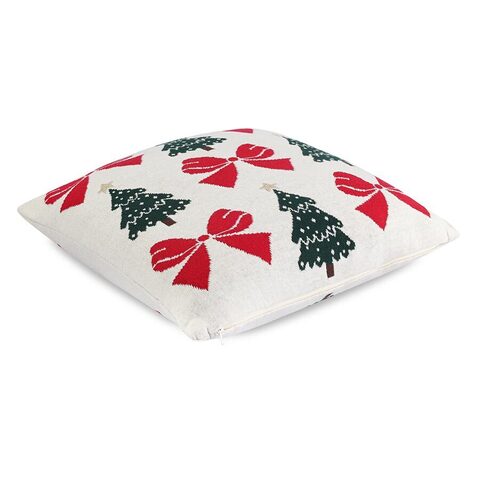 Фото: Подушка вязаная с новогодним рисунком christmas bows из коллекции new year essential, 45x45 см - основной вид